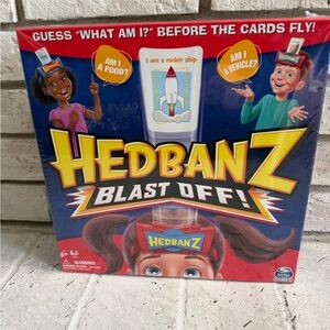 Hedbanz Blast Off! Family Guessing Game - Blue & Red Box